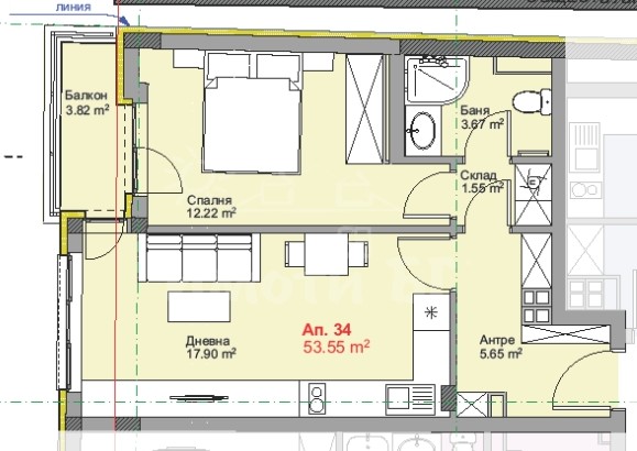 Продава Двустаен Апартамент София Банишора  193999 EUR - снимка 9